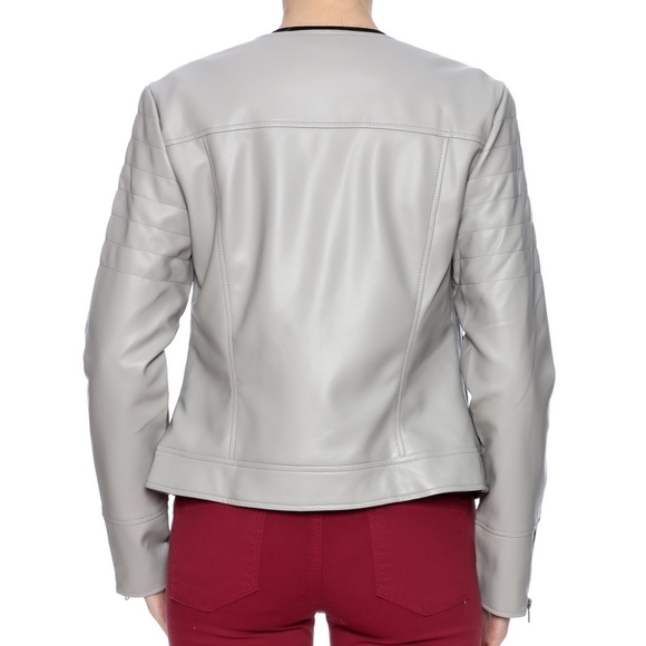 Cupcakes & Cashmere Kadence gray leather jacket Size Medium - Picture 9 of 10